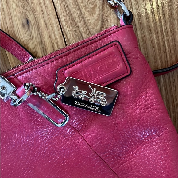 Coach Pink Leather Tote with Detachable Strap - Picture 2 of 5